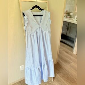 SOLD ‼️SHEIN Light Blue and White Ruffle Dress